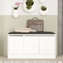 Hanah Home Mr2-W Zapatero Blanco con Parte Superior de Piel de PU